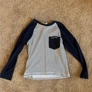 Craghoppers Kids Black and White Striped Long Sleeve Tee
